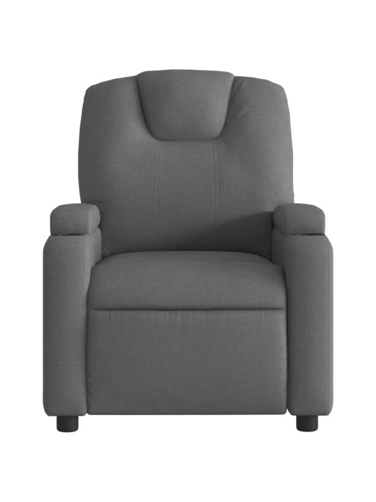 Polohovací křeslo tmavě šedé textil