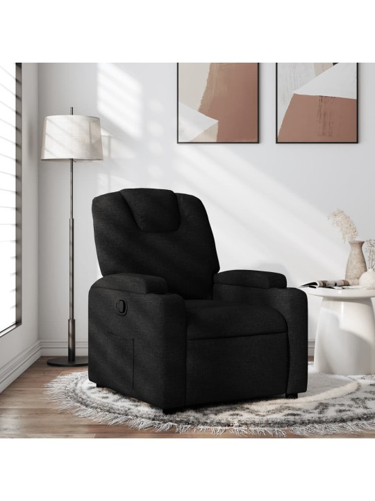 Polohovací křeslo černé textil