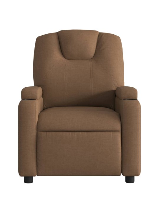 Polohovací křeslo hnědé textil