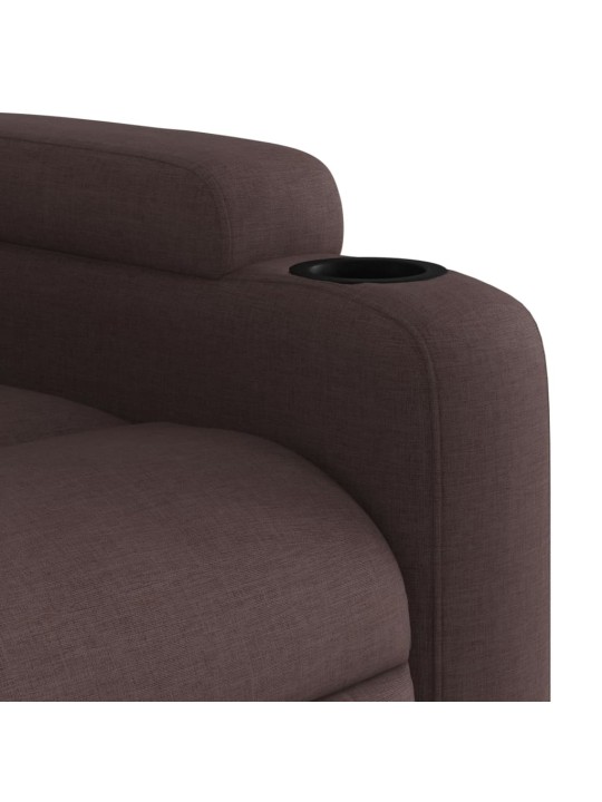 Polohovací křeslo tmavě hnědé textil