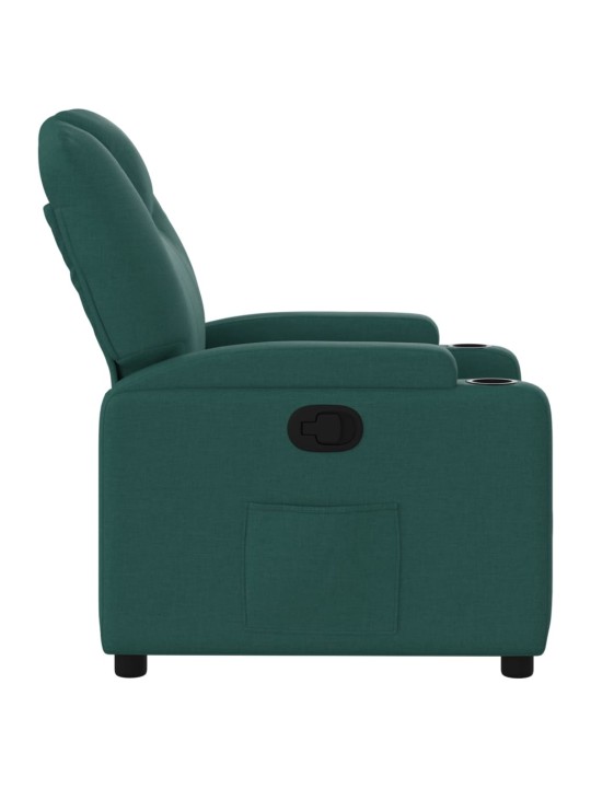 Polohovací křeslo tmavě zelené textil