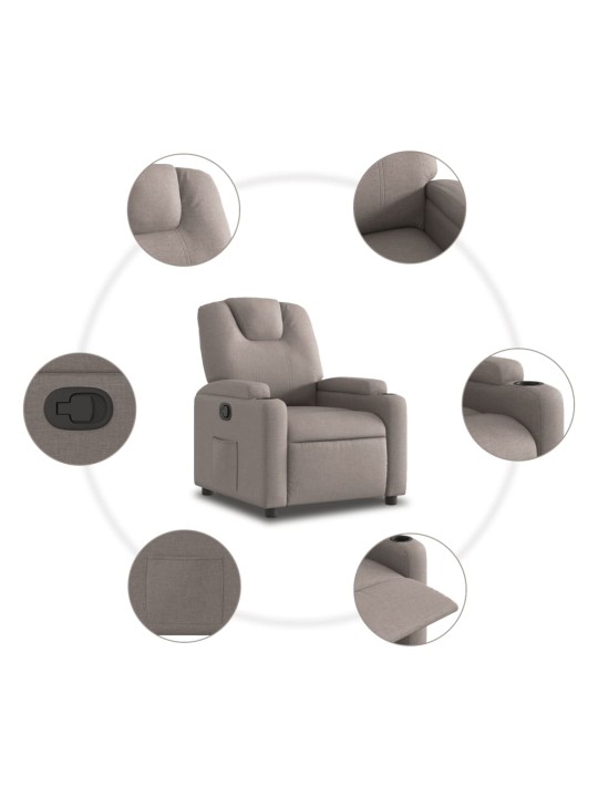 Polohovací křeslo taupe textil