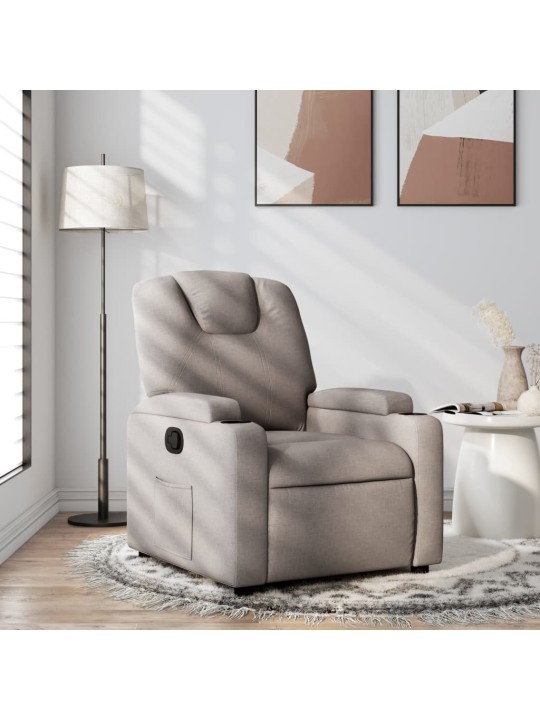 Polohovací křeslo taupe textil