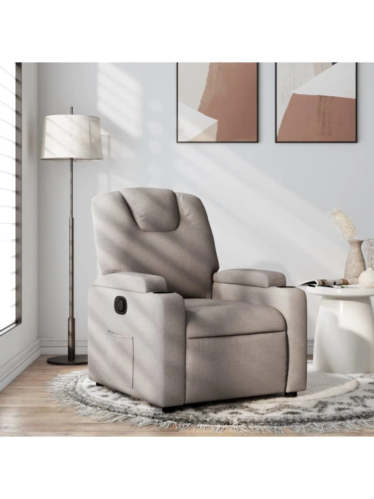 Polohovací křeslo taupe textil