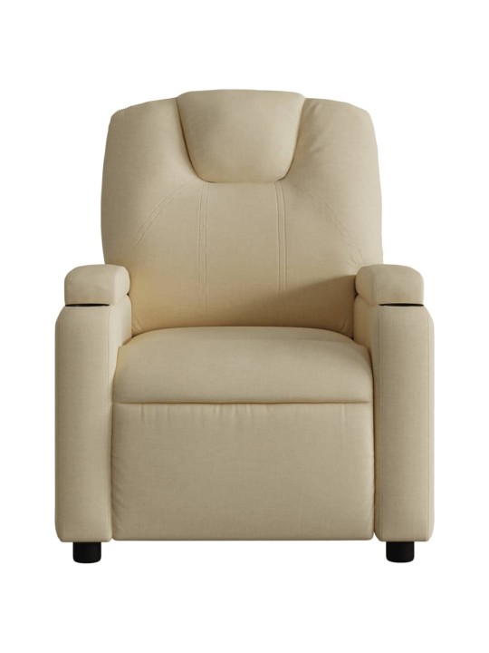 Polohovací křeslo krémové textil
