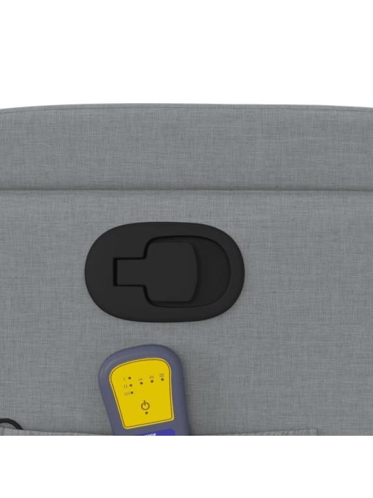 Masážní polohovací křeslo světle šedé textil