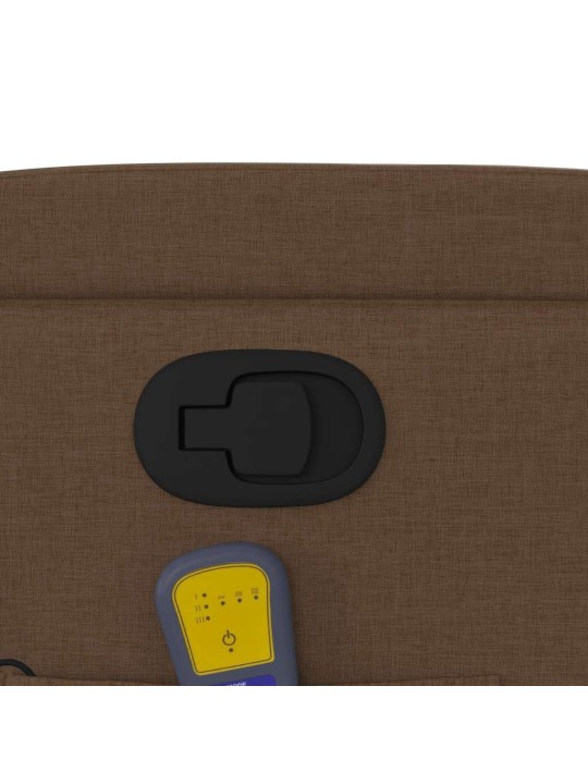 Masážní polohovací křeslo hnědé textil