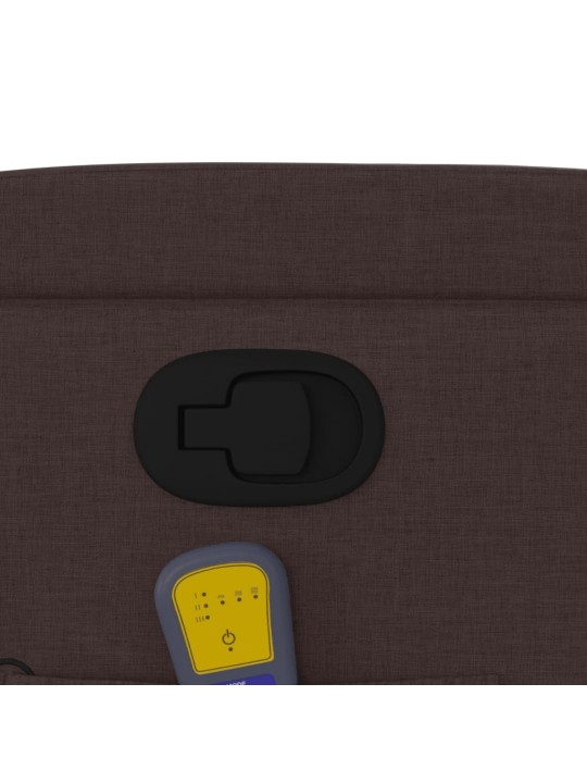 Masážní polohovací křeslo tmavě hnědé textil