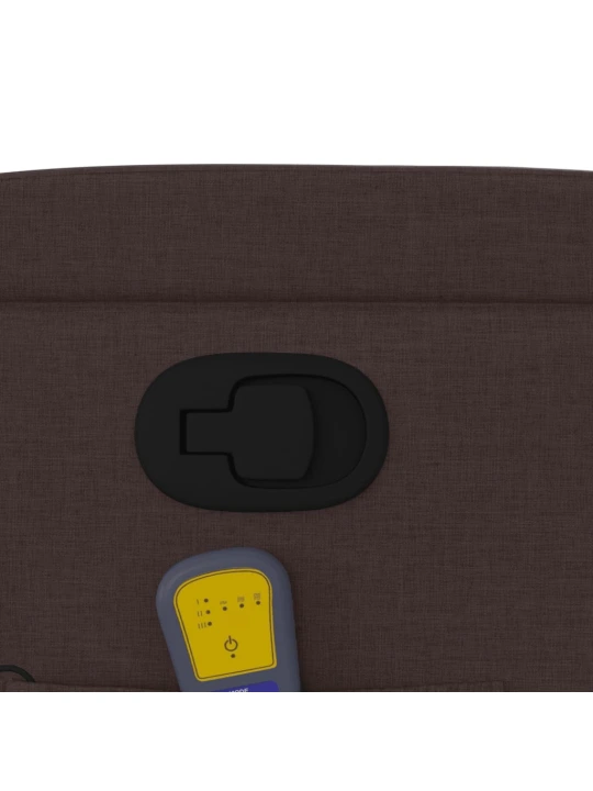Masážní polohovací křeslo tmavě hnědé textil