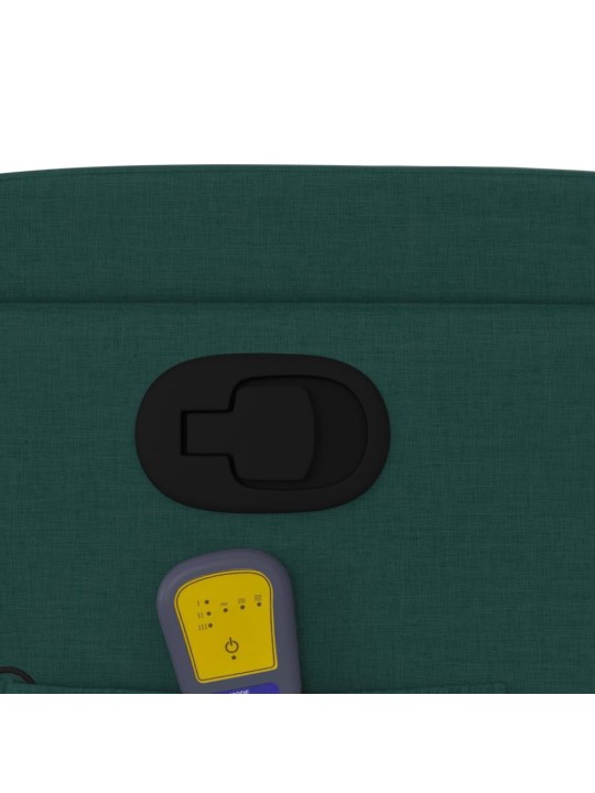 Masážní polohovací křeslo tmavě zelené textil