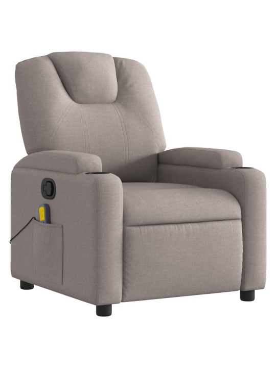 Masážní polohovací křeslo taupe textil