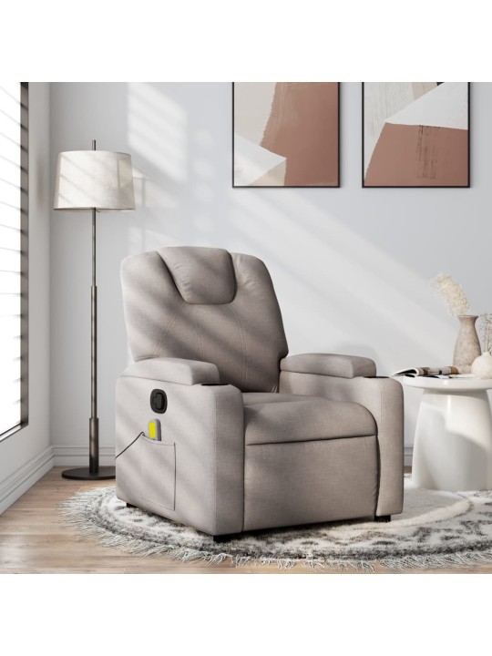 Masážní polohovací křeslo taupe textil