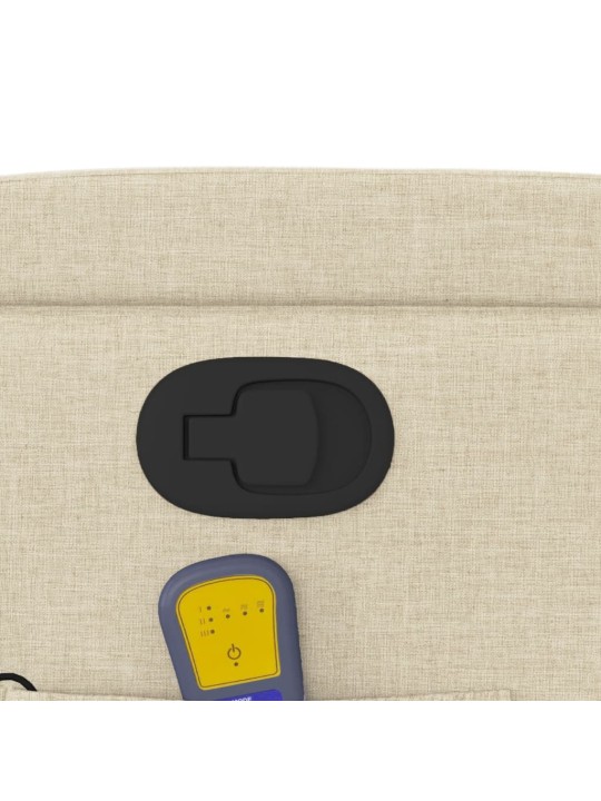 Masážní polohovací křeslo krémové textil