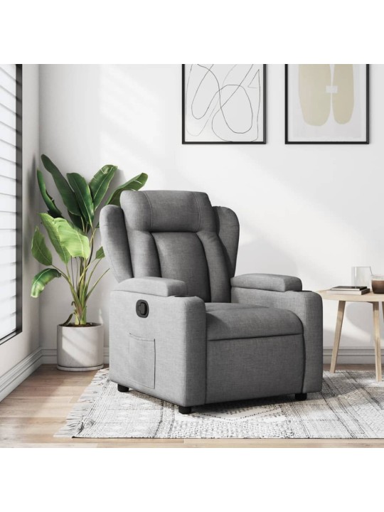 Polohovací křeslo tmavě šedé textil