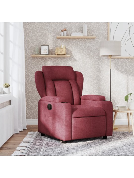 Polohovací křeslo vínové textil