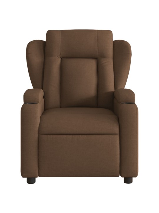 Polohovací křeslo hnědé textil