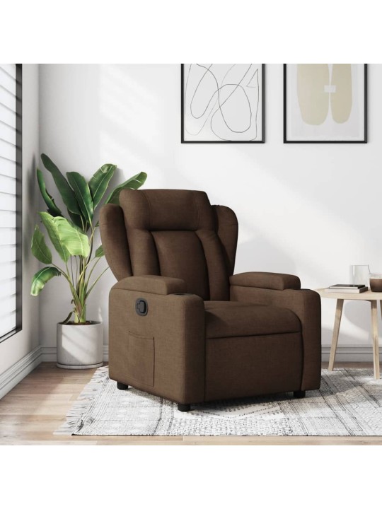 Polohovací křeslo hnědé textil