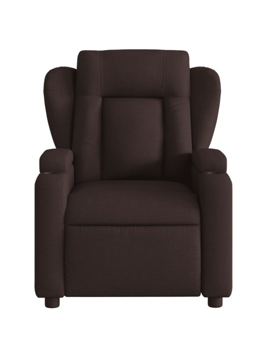 Polohovací křeslo tmavě hnědé textil