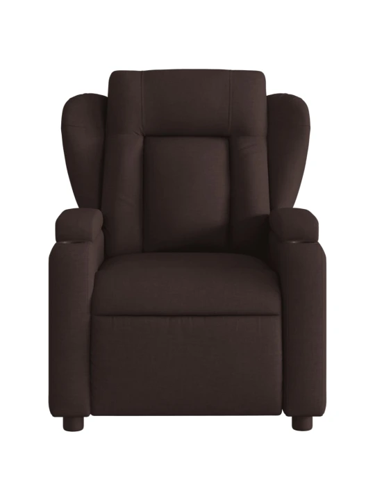 Polohovací křeslo tmavě hnědé textil