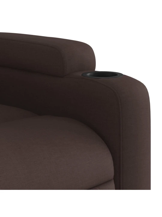 Polohovací křeslo tmavě hnědé textil