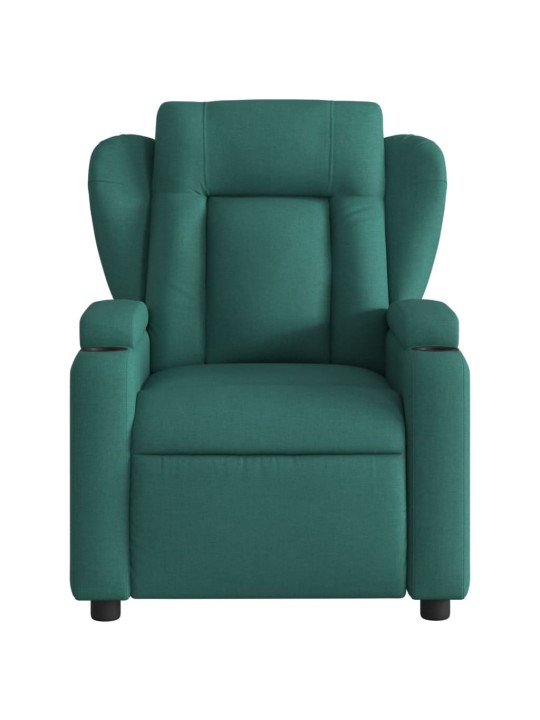 Polohovací křeslo tmavě zelené textil