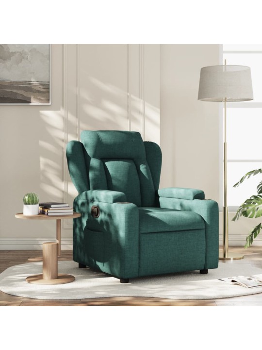 Polohovací křeslo tmavě zelené textil