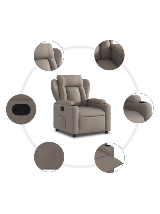 Polohovací křeslo taupe textil