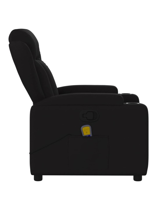 Masážní polohovací křeslo černé textil