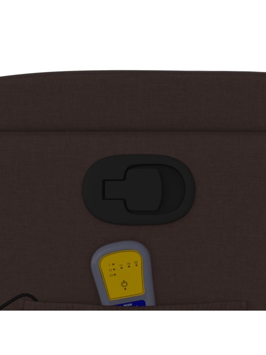 Masážní polohovací křeslo tmavě hnědé textil