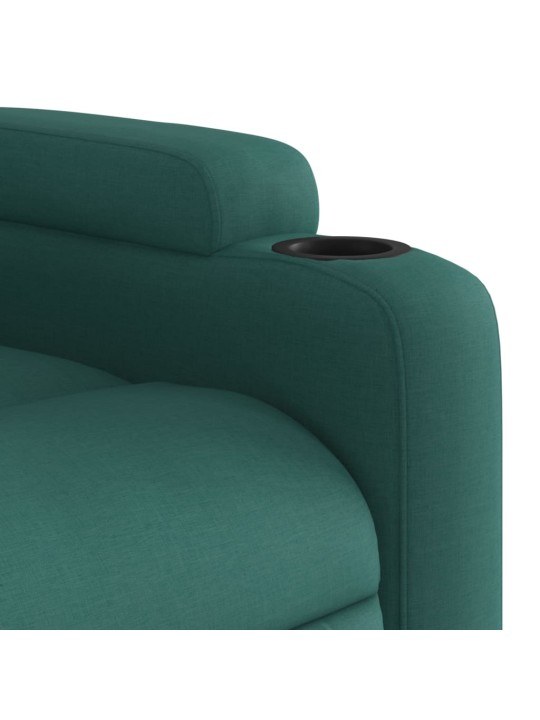 Masážní polohovací křeslo tmavě zelené textil