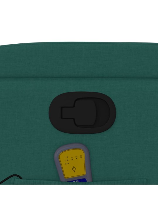 Masážní polohovací křeslo tmavě zelené textil