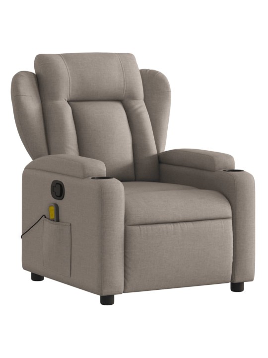 Masážní polohovací křeslo taupe textil