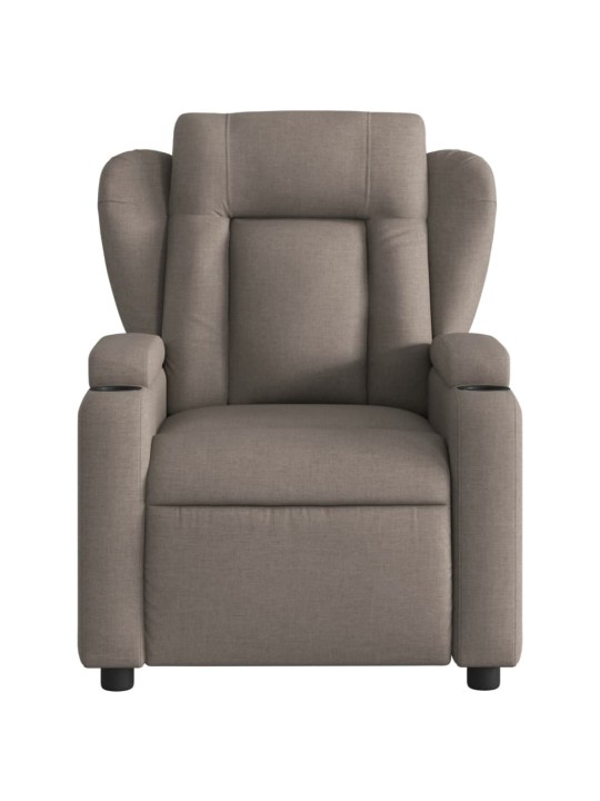 Masážní polohovací křeslo taupe textil