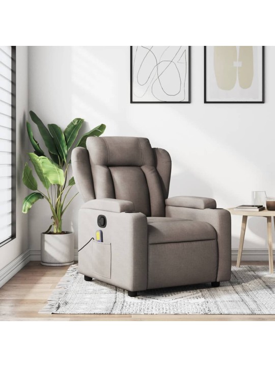 Masážní polohovací křeslo taupe textil