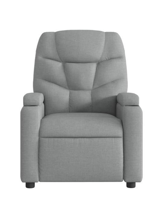 Polohovací křeslo světle šedé textil