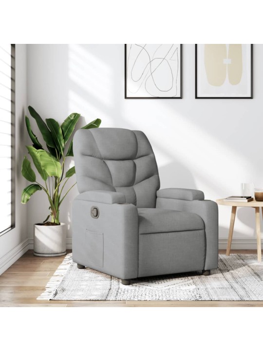 Polohovací křeslo světle šedé textil