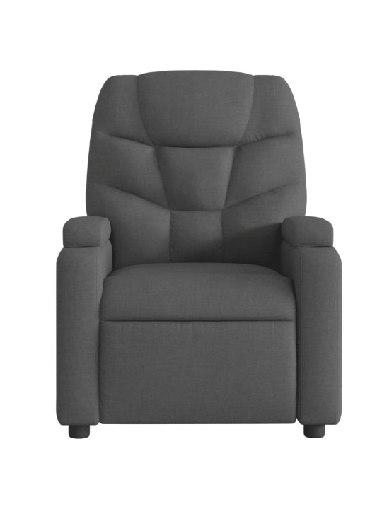 Polohovací křeslo tmavě šedé textil