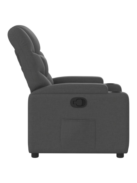 Polohovací křeslo tmavě šedé textil
