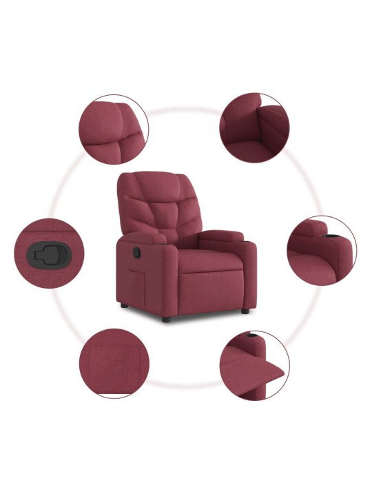 Polohovací křeslo vínové textil