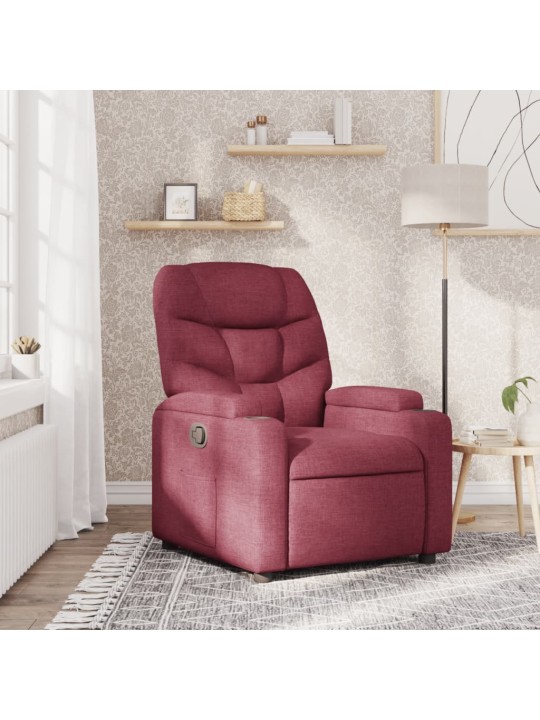 Polohovací křeslo vínové textil