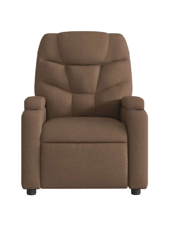 Polohovací křeslo hnědé textil