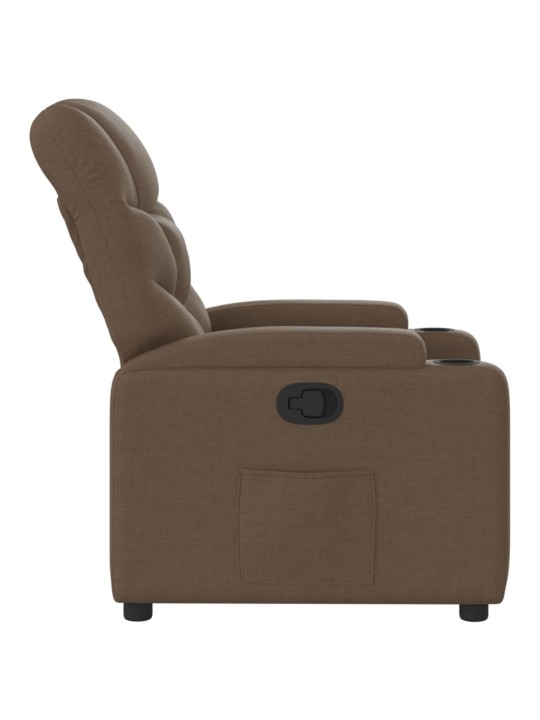 Polohovací křeslo hnědé textil