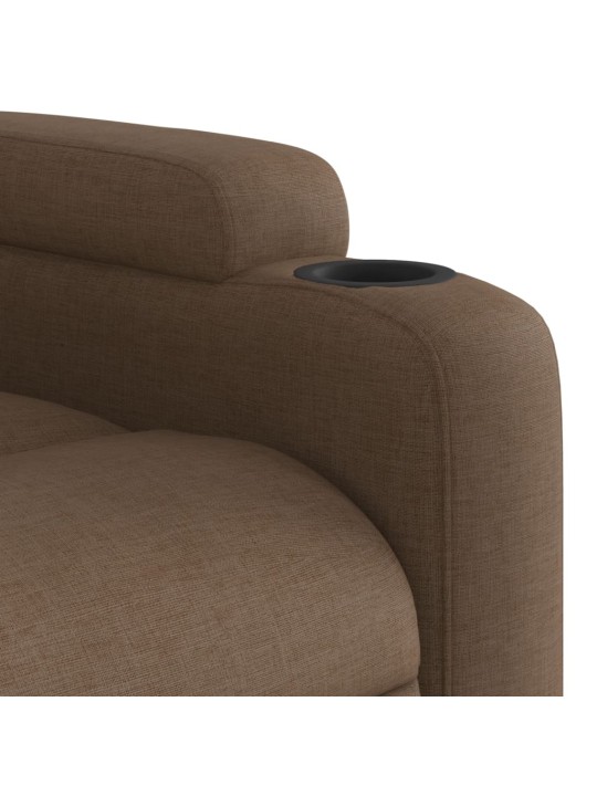 Polohovací křeslo hnědé textil