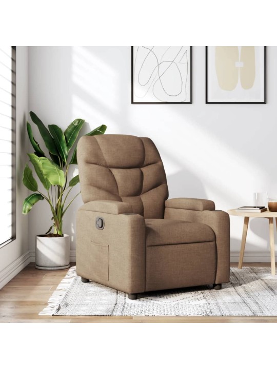 Polohovací křeslo hnědé textil