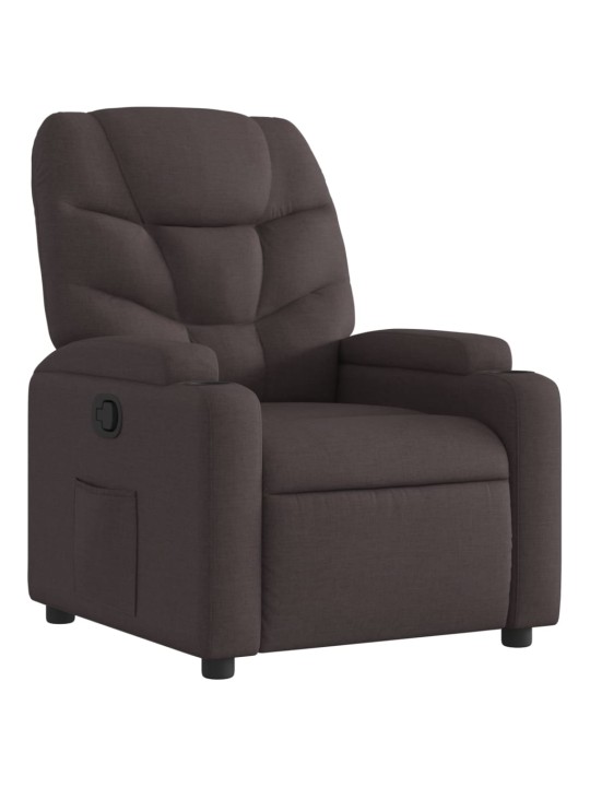 Polohovací křeslo tmavě hnědé textil