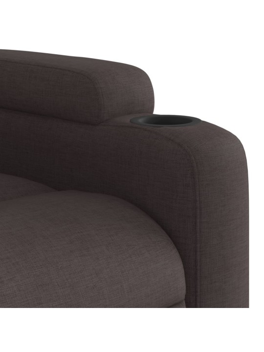 Polohovací křeslo tmavě hnědé textil