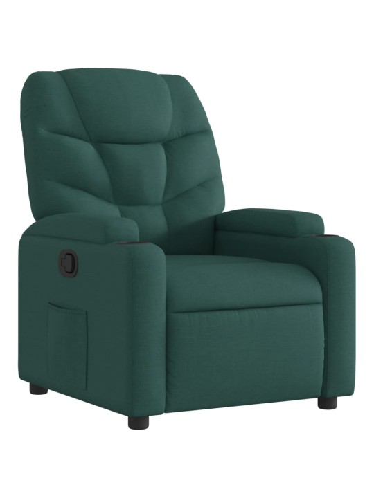 Polohovací křeslo tmavě zelené textil