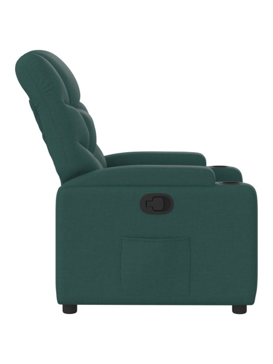 Polohovací křeslo tmavě zelené textil