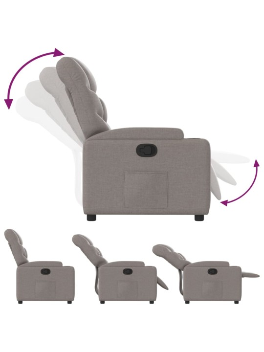 Polohovací křeslo taupe textil