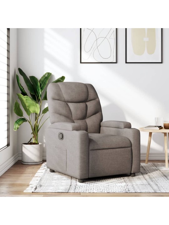 Polohovací křeslo taupe textil